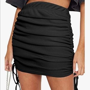 Drawstring Black Skirt